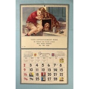 1955 Salesman Sample Store Calendar ‘Parting of The Ways’ byFrances TiptonHunter